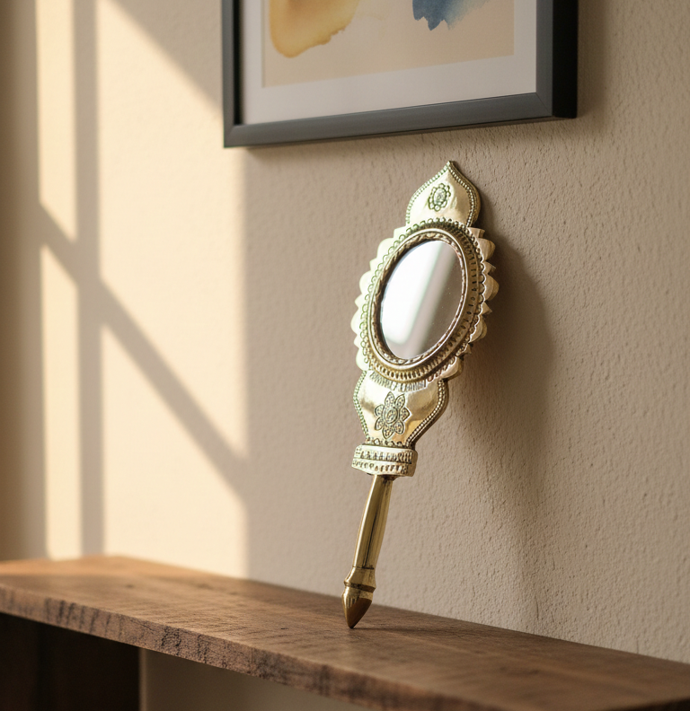 Handgefertigter Spiegel ohne Glas mit antiker Oberfläche