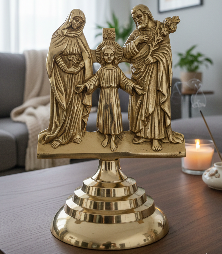 Classic Brass Family Figurine – Symbolic Decorative Sculpture
