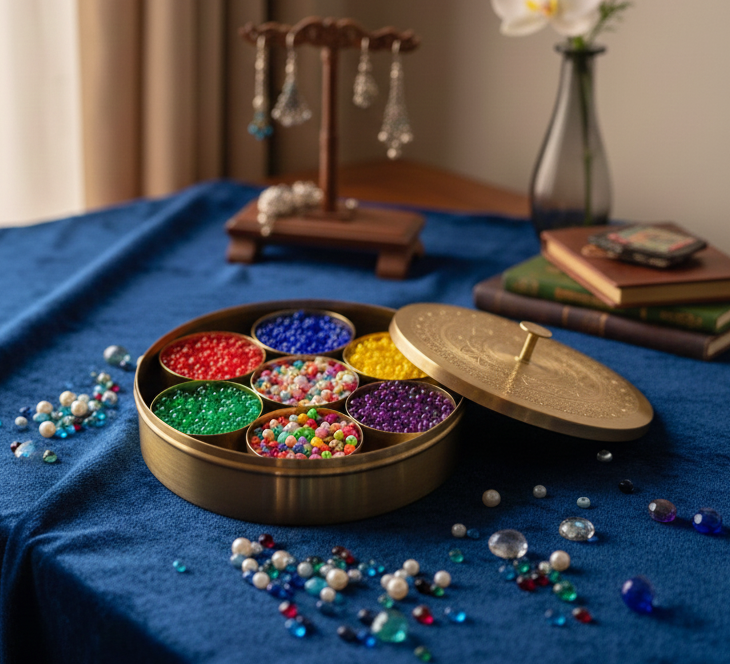 Brass Multi-Compartment Decorative Storage Box