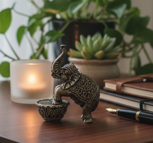 Handcrafted Brass Elephant Figurine – Symbol of Strength, Wisdom & Good Fortune