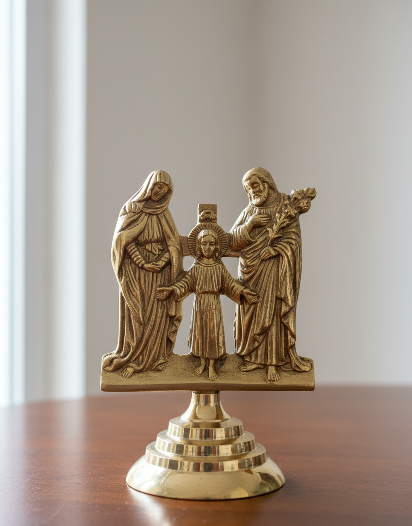 Classic Brass Family Figurine – Symbolic Decorative Sculpture