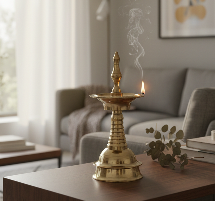 Dekorative Messinglampe