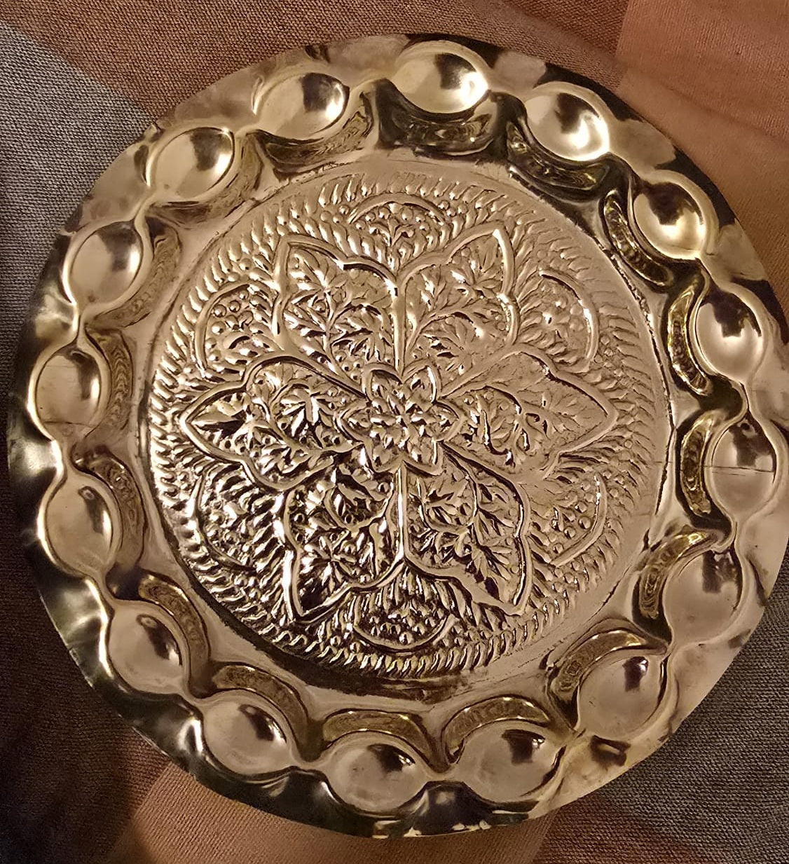 Brass Decorative Plate - 22cm diameter