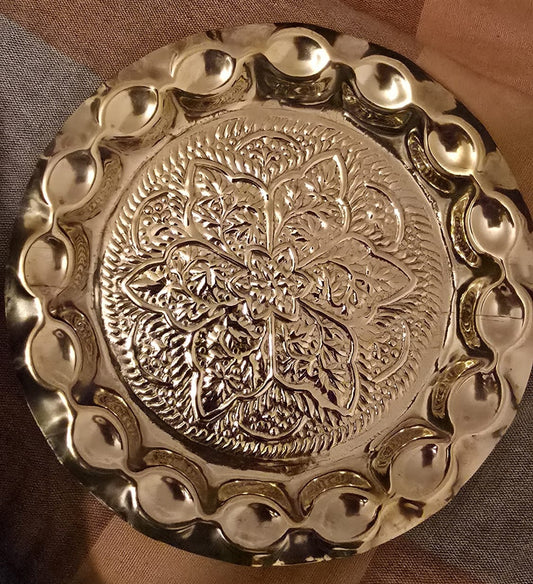 Brass Decorative Plate - 22cm diameter