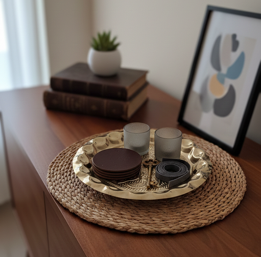 Brass Decorative Plate - 22cm diameter