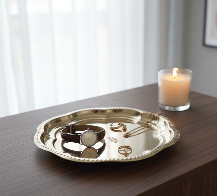 Brass Decorative Plate - 20cm diameter