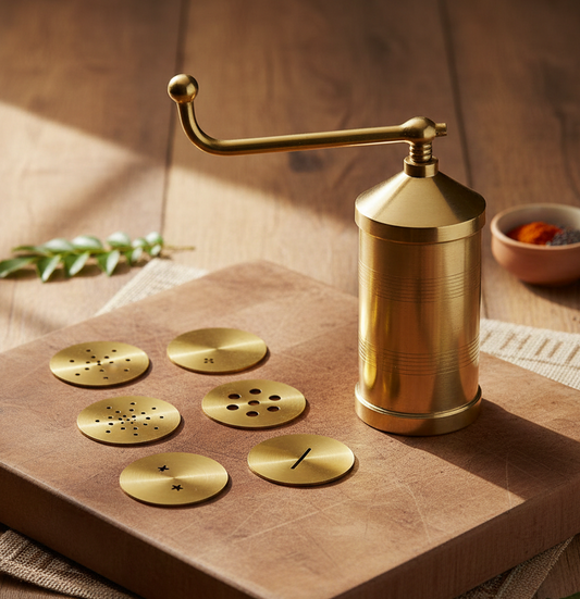 Handcrafted Brass Decorative Vessel with Handles